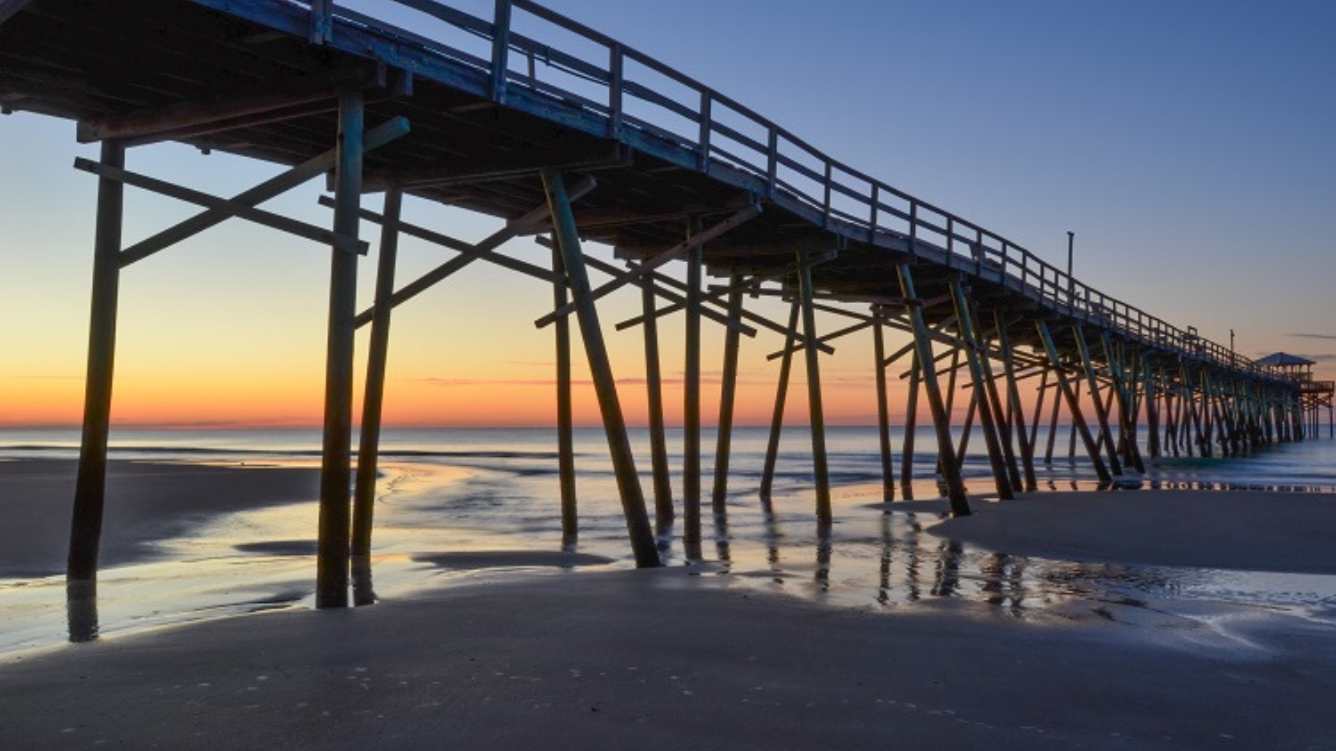 Photo of the pier on Atlantic Beach, NC.