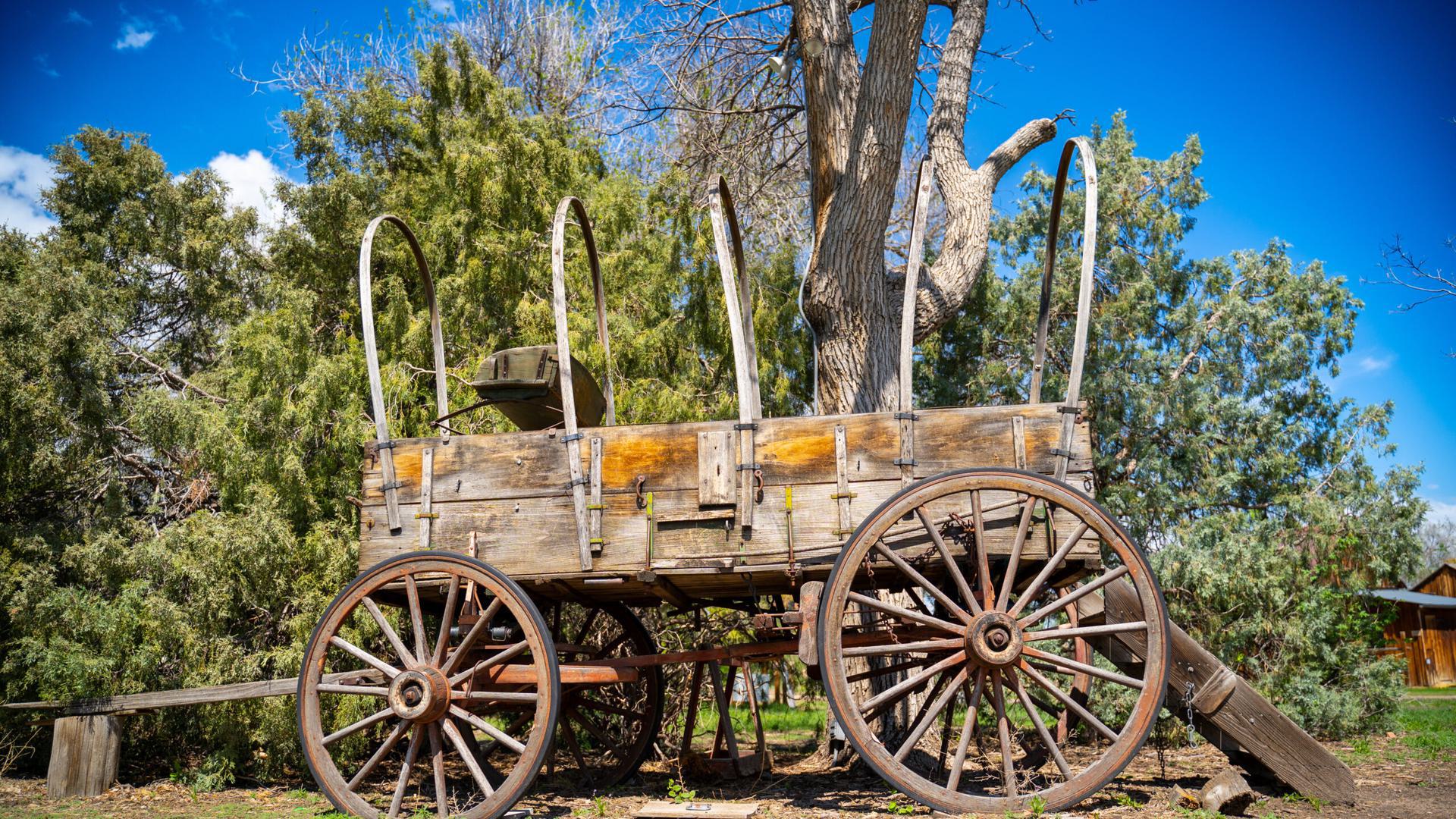 A wooden wagon