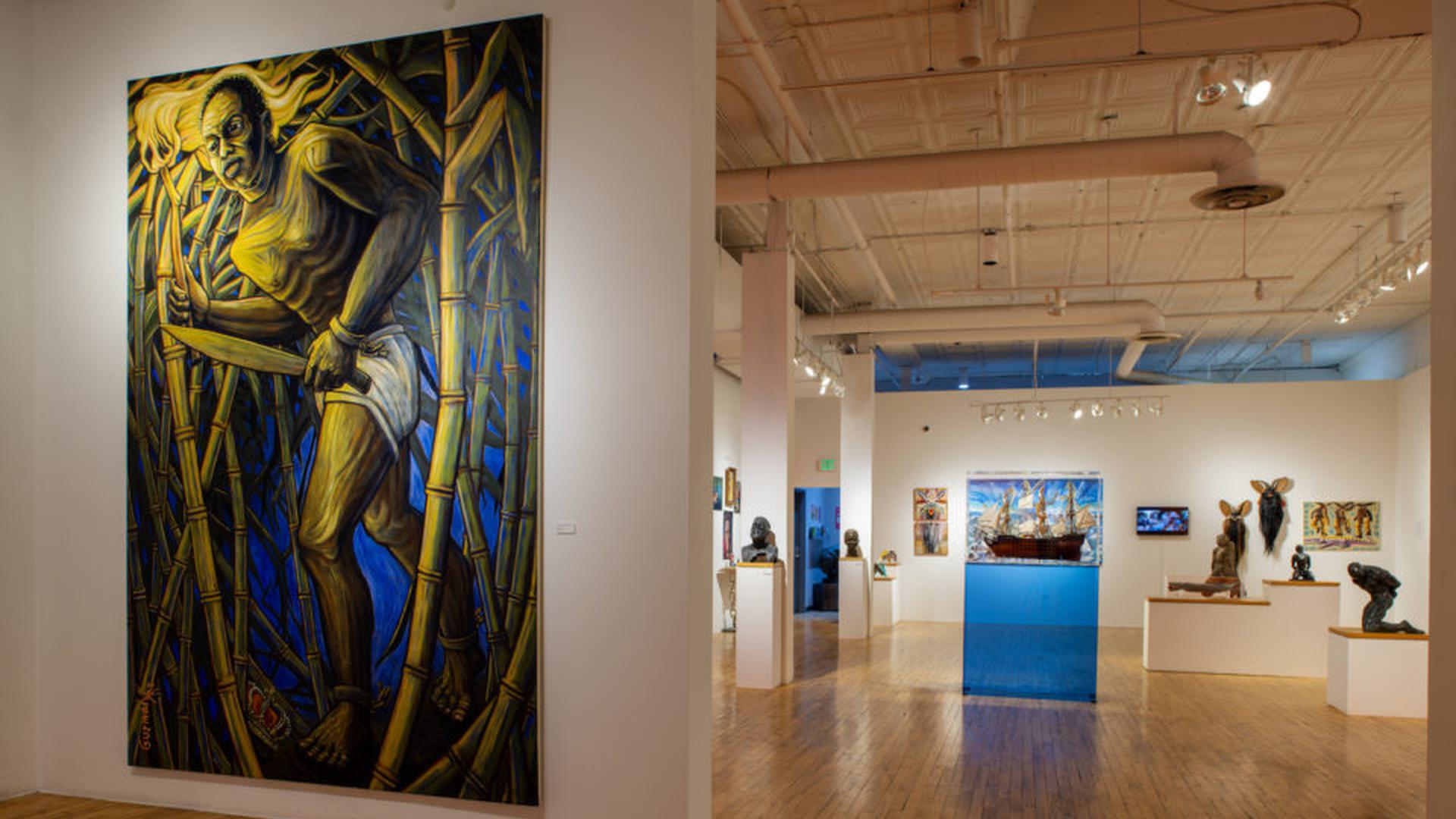 the interior of a museum