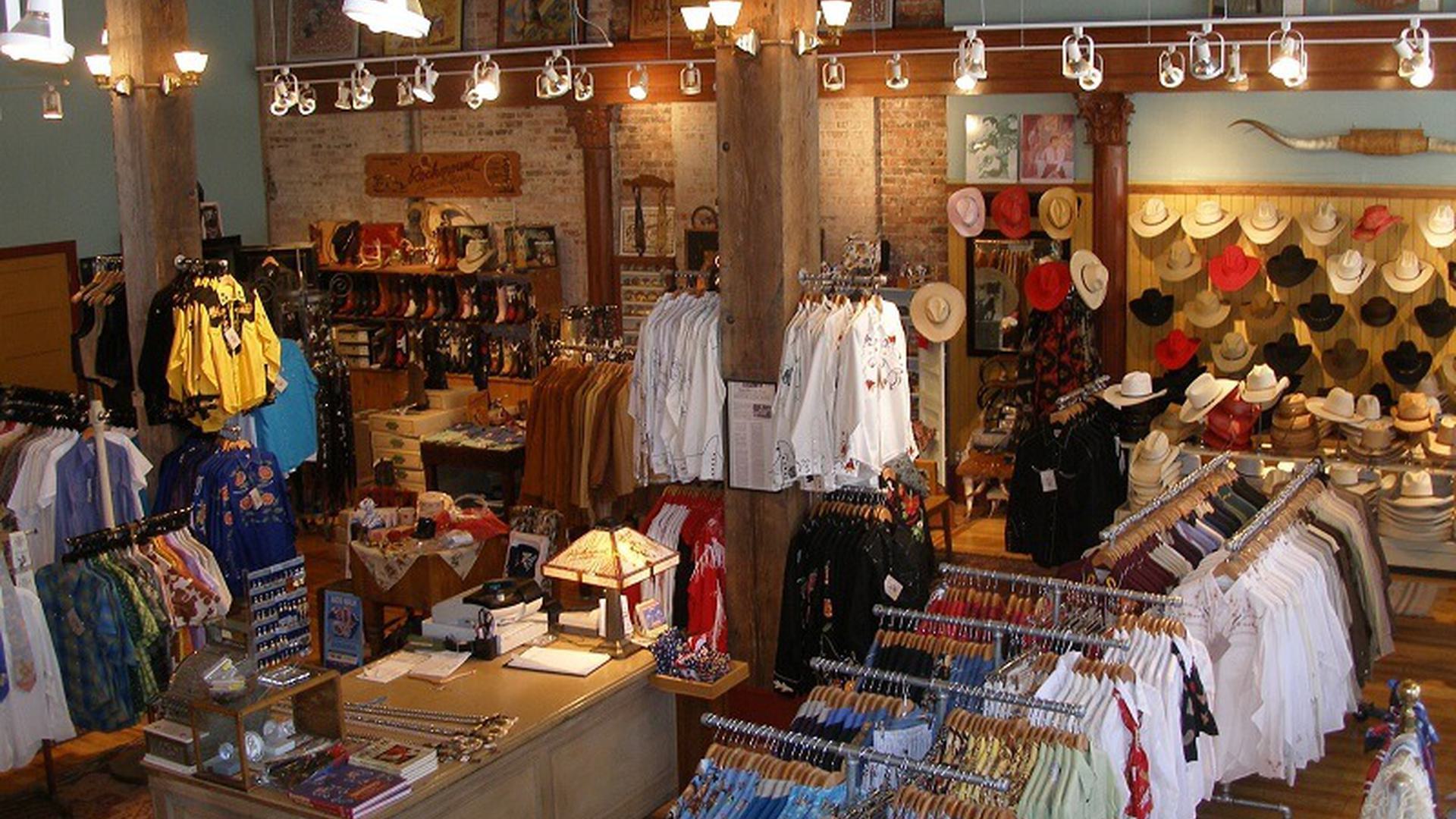 inside a clothes store