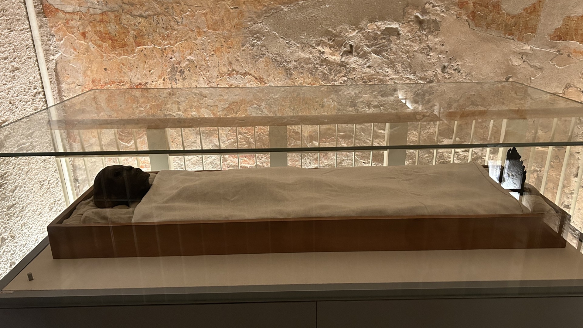Photo of King Tut in his tomb.