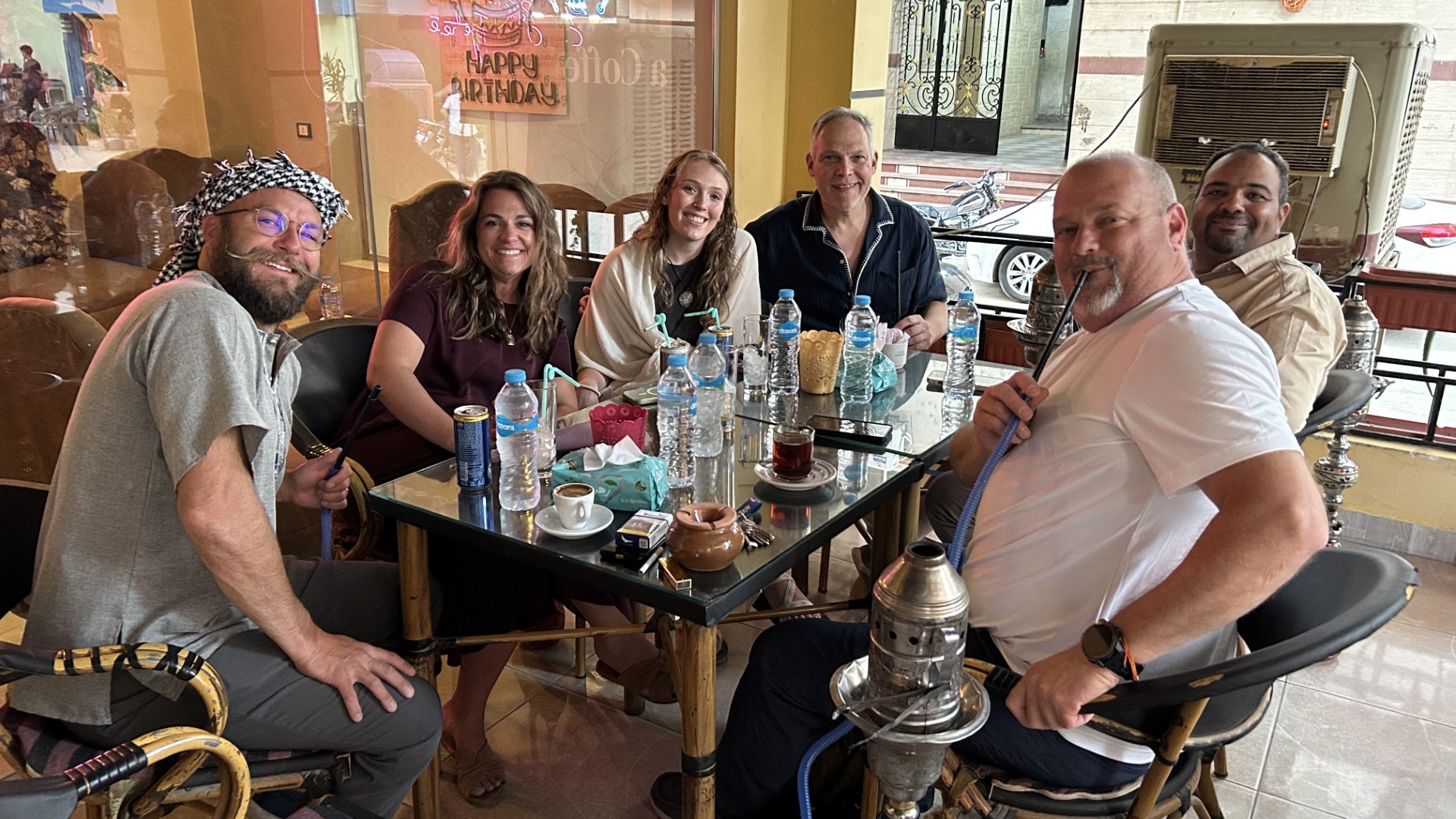 Photo of Scuba Jay at the hookah cafe.
