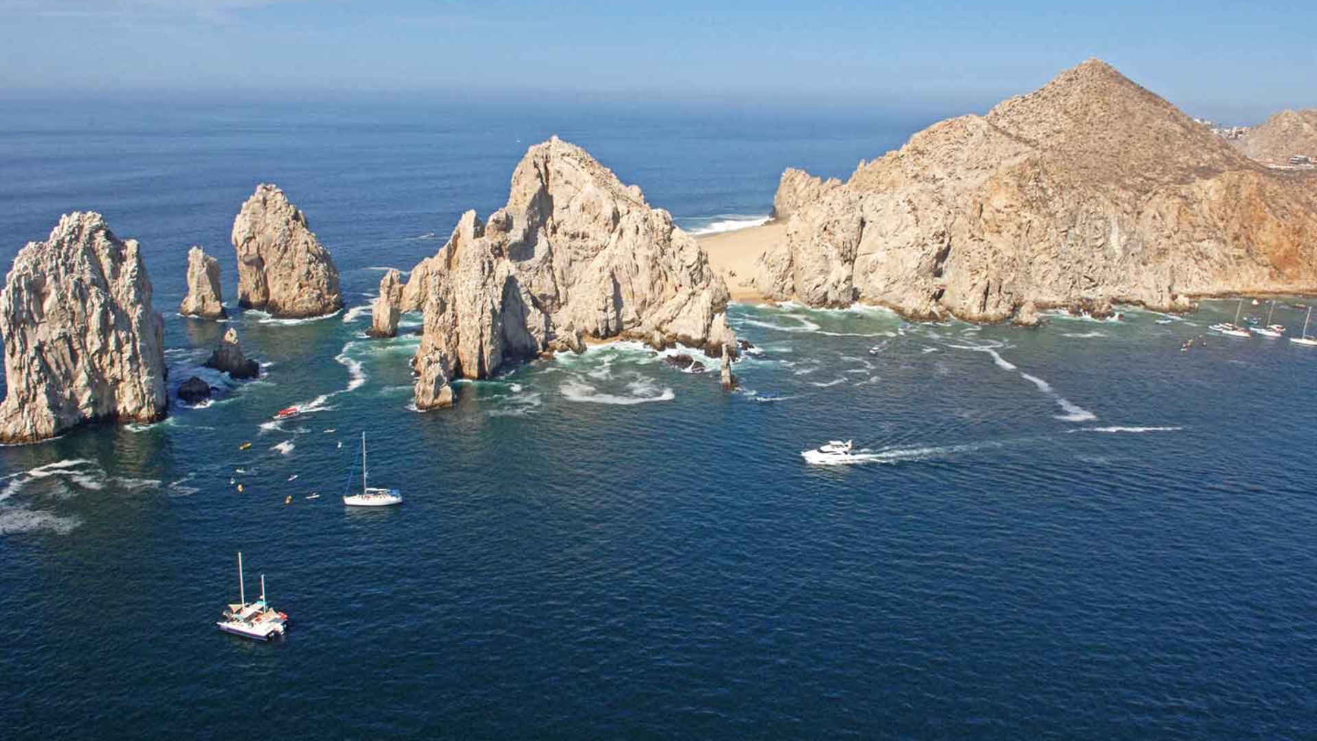 Photo of aerial view of Land's End in Cabo San Lucas.